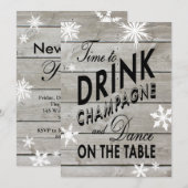 Nieuwjaar tijd om Champagne te Drinken Kaart (Voorkant / Achterkant)