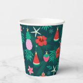 Nieuwjaar tropische zomervakantie kerstFeestdagen Papieren Bekers (Achterkant)