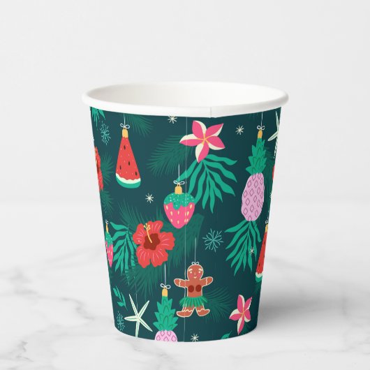 Nieuwjaar tropische zomervakantie kerstFeestdagen Papieren Bekers (Rechts)