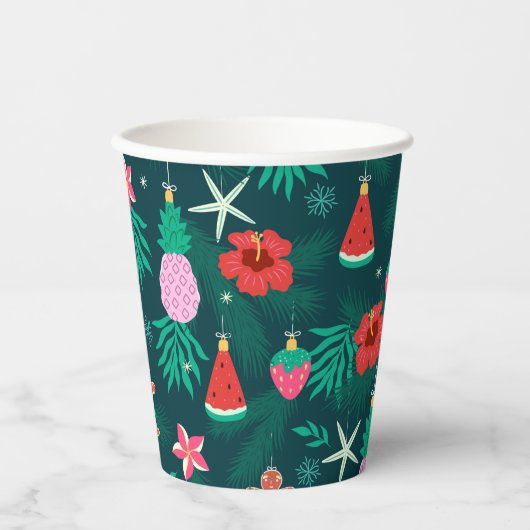 Nieuwjaar tropische zomervakantie kerstFeestdagen Papieren Bekers (Voorkant)
