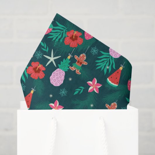Nieuwjaar tropische zomervakantie kerstFeestdagen Tissuepapier (Cadeauzakje)