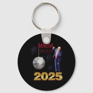 Nieuwjaar Trump Dancing 2025 Mega Funny Party Coun Sleutelhanger