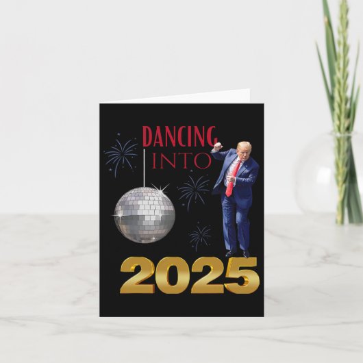 Nieuwjaar Trump Dansen 2025 Mega Grappig Feest Aft Kaart (Voorkant)