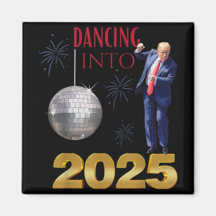 Nieuwjaar Trump danst in 2025 Funny Party Count Magneet