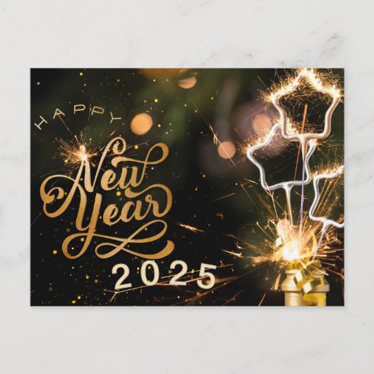 Nieuwjaar typografie 2025 briefkaart (Voorkant)