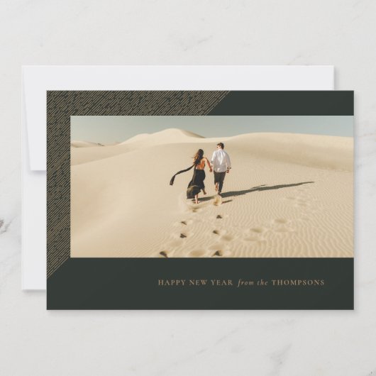 Nieuwjaar uitgeruste horizontale Lijst-fotokaart Feestdagenkaart (Voorkant)