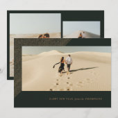 Nieuwjaar uitgeruste horizontale Lijst-fotokaart Feestdagenkaart (Voorkant / Achterkant)