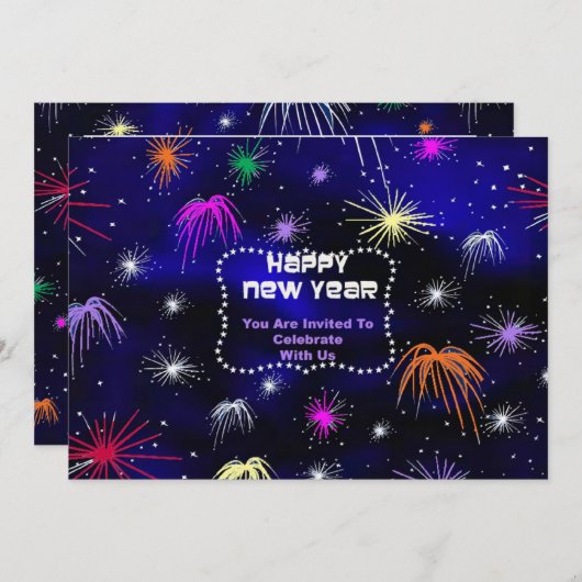 Nieuwjaar uitnodiging in Glas in lood (Voorkant / Achterkant)