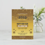 Nieuwjaar uitnodigingsbrochure kaart (Staand voorkant)