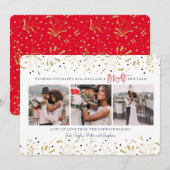 Nieuwjaar Vakantie | Vuurwerk | Kaart van 3 Foto's (Voorkant / Achterkant)