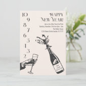 Nieuwjaar van Champagne Holiday Party Kaart (Staand voorkant)