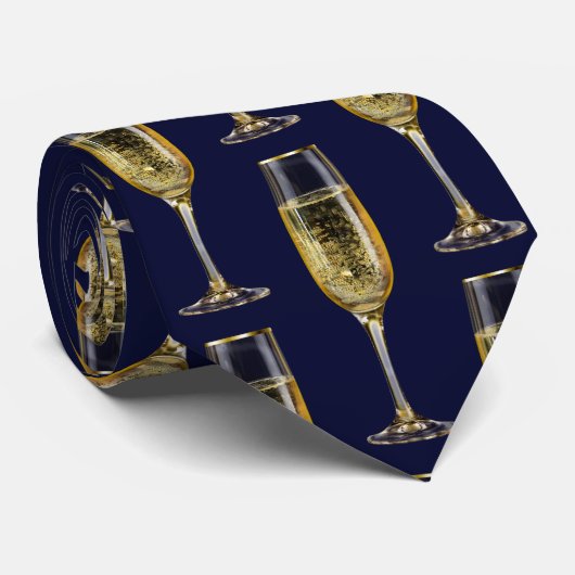 Nieuwjaar van Champagne Stropdas (Opgerold)