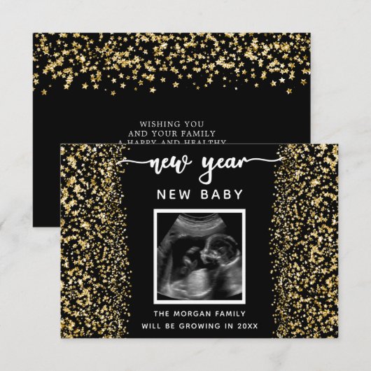 Nieuwjaar van de aankondiging van de zwangerschap  (Voorkant / Achterkant)