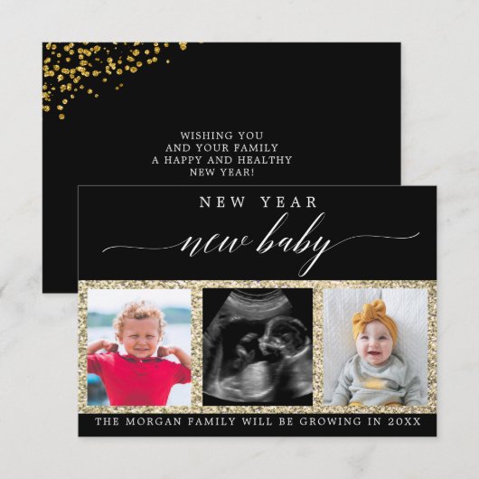 Nieuwjaar van de aankondiging van de zwangerschap  (Voorkant / Achterkant)