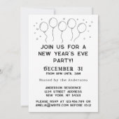 Nieuwjaar van de Black & White Retro Kaart (Achterkant)