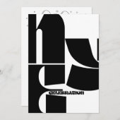 Nieuwjaar van de Black & White Retro Kaart (Voorkant / Achterkant)