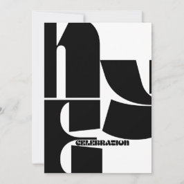 Nieuwjaar van de Black & White Retro Kaart