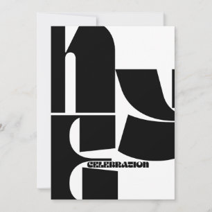 Nieuwjaar van de Black & White Retro Kaart