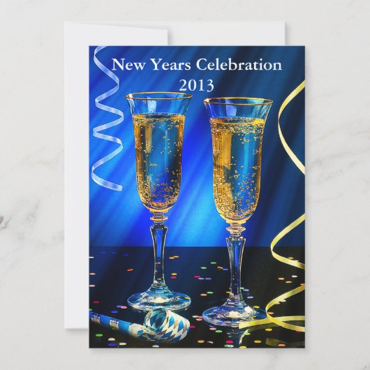 Nieuwjaar van de Champagne Toast Kaart (Voorkant)