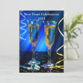 Nieuwjaar van de Champagne Toast Kaart (Staand voorkant)