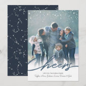 Nieuwjaar van de Cheers | Stars & Constellation-fo Feestdagenkaart (Voorkant / Achterkant)