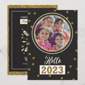 Nieuwjaar van de feestdag feestdagenkaart (Voorkant / Achterkant)