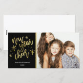 Nieuwjaar van de goudkoortsfeestdag - Fotokaart Feestdagenkaart (Voorkant / Achterkant)