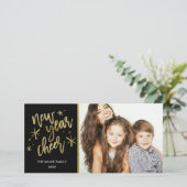 Nieuwjaar van de goudkoortsfeestdag - Fotokaart Feestdagenkaart (Staand voorkant)