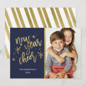 Nieuwjaar van de goudkoortsfeestdag - Fotokaart Feestdagenkaart (Voorkant / Achterkant)