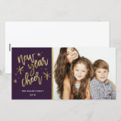 Nieuwjaar van de goudkoortsfeestdag - Fotokaart Feestdagenkaart (Voorkant / Achterkant)