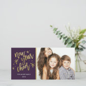 Nieuwjaar van de goudkoortsfeestdag - Fotokaart Feestdagenkaart (Staand voorkant)