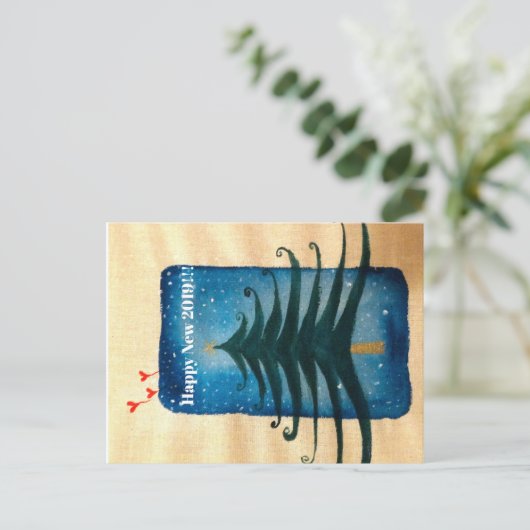 Nieuwjaar van de groet briefkaart (Staand voorkant)