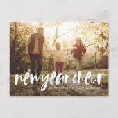 Nieuwjaar van de moderne borstelettering feestdagenkaart (Voorkant)