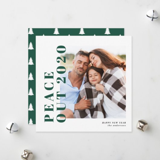 Nieuwjaar van de moderne typografie feestdagenkaart (Voorkant / Achterkant in situ)