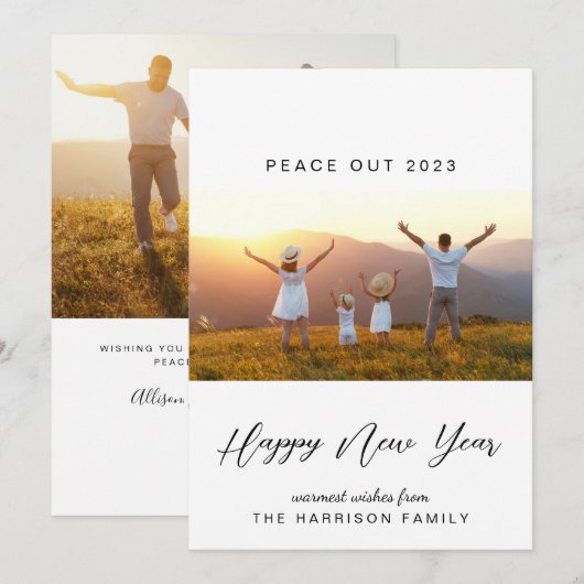 Nieuwjaar van de Vrede uit 2022 Foto's Minimale Mo Feestdagenkaart (Voorkant / Achterkant)