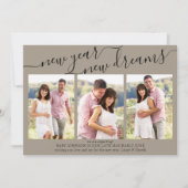 Nieuwjaar van dromen 3 Fotoaankondiging Feestdagenkaart (Voorkant)