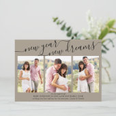 Nieuwjaar van dromen 3 Fotoaankondiging Feestdagenkaart (Staand voorkant)