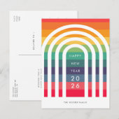 Nieuwjaar van het moderne boogontwerp feestdagenkaart (Voorkant / Achterkant)