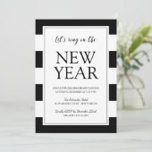 Nieuwjaar van het moderne zwart-wit kaart (Staand voorkant)