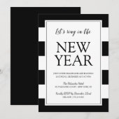Nieuwjaar van het moderne zwart-wit kaart (Voorkant / Achterkant)
