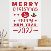 Nieuwjaar van Kerstmis 2022 Poster (Keuken)