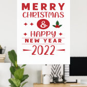 Nieuwjaar van Kerstmis 2022 Poster (Thuiskantoor)