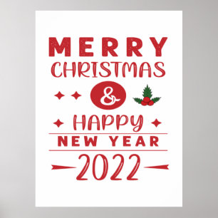 Nieuwjaar van Kerstmis 2022 Poster