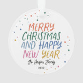 Nieuwjaar van persoonlijk kleurrijke kerst ornament (achterkant)