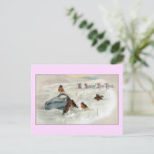 Nieuwjaar van Robins en Pitcher  Feestdagenkaart (Staand voorkant)