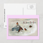 Nieuwjaar van Robins en Pitcher  Feestdagenkaart (Voorkant / Achterkant)