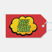 Nieuwjaar van stripstijl Retro Cadeaulabel (Voorkant (Horizontaal))
