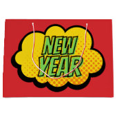 Nieuwjaar van stripstijl Retro Groot Cadeauzakje (Voorkant)