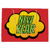 Nieuwjaar van stripstijl Retro Groot Cadeauzakje (Achterkant)