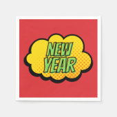 Nieuwjaar van stripstijl Retro Servet (Voorkant)